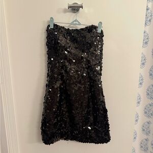 Black Sequin Mini Dress
